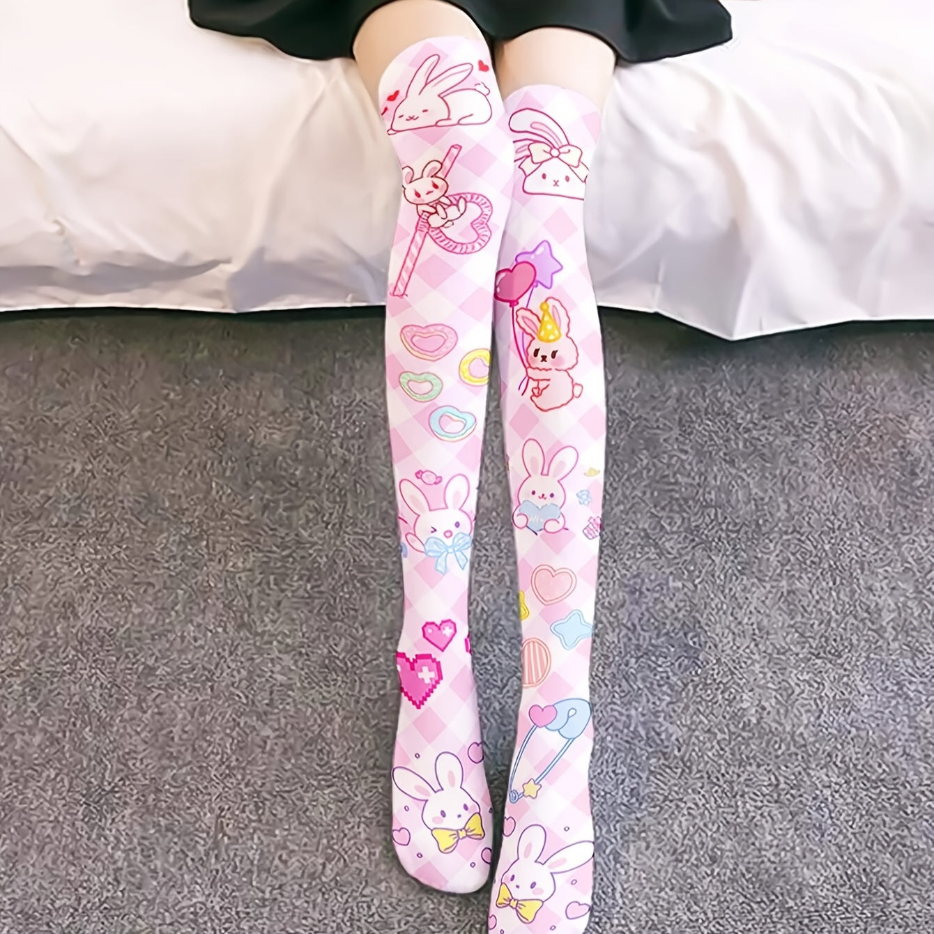 Cartoon Anime Print Over The Knee Socks Lolita Long Tube Socks Women's