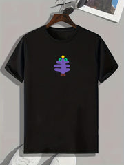 Men's Purple Doodle Pattern T shirt Active Slightly Stretch Tee