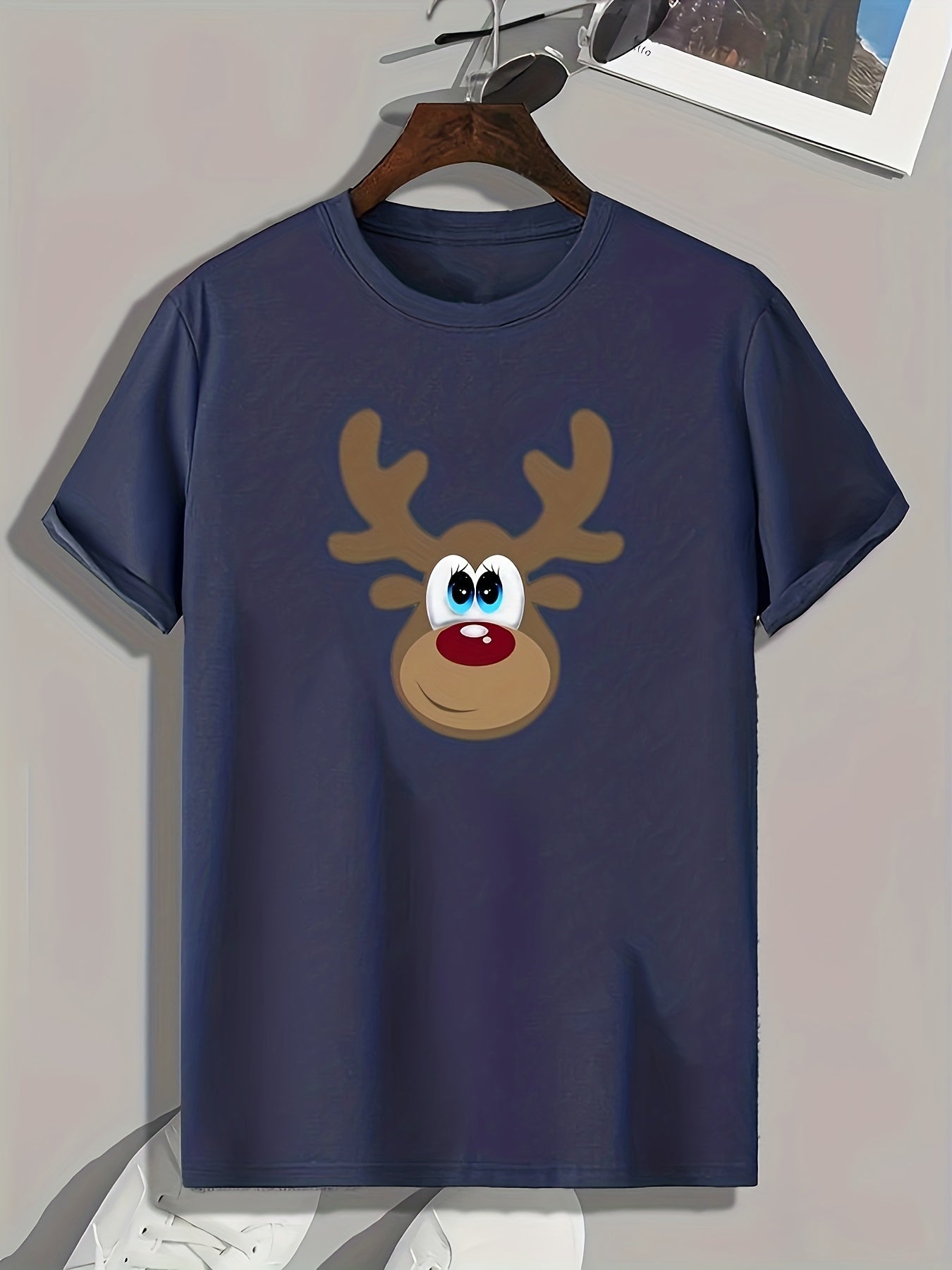 Deer Print Men's Graphic T shirt Casual Comfy Tees For Summer