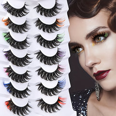 Multicolor False Eyelashes Faux Mink Lashes Thick Curling Natural Look Lashes