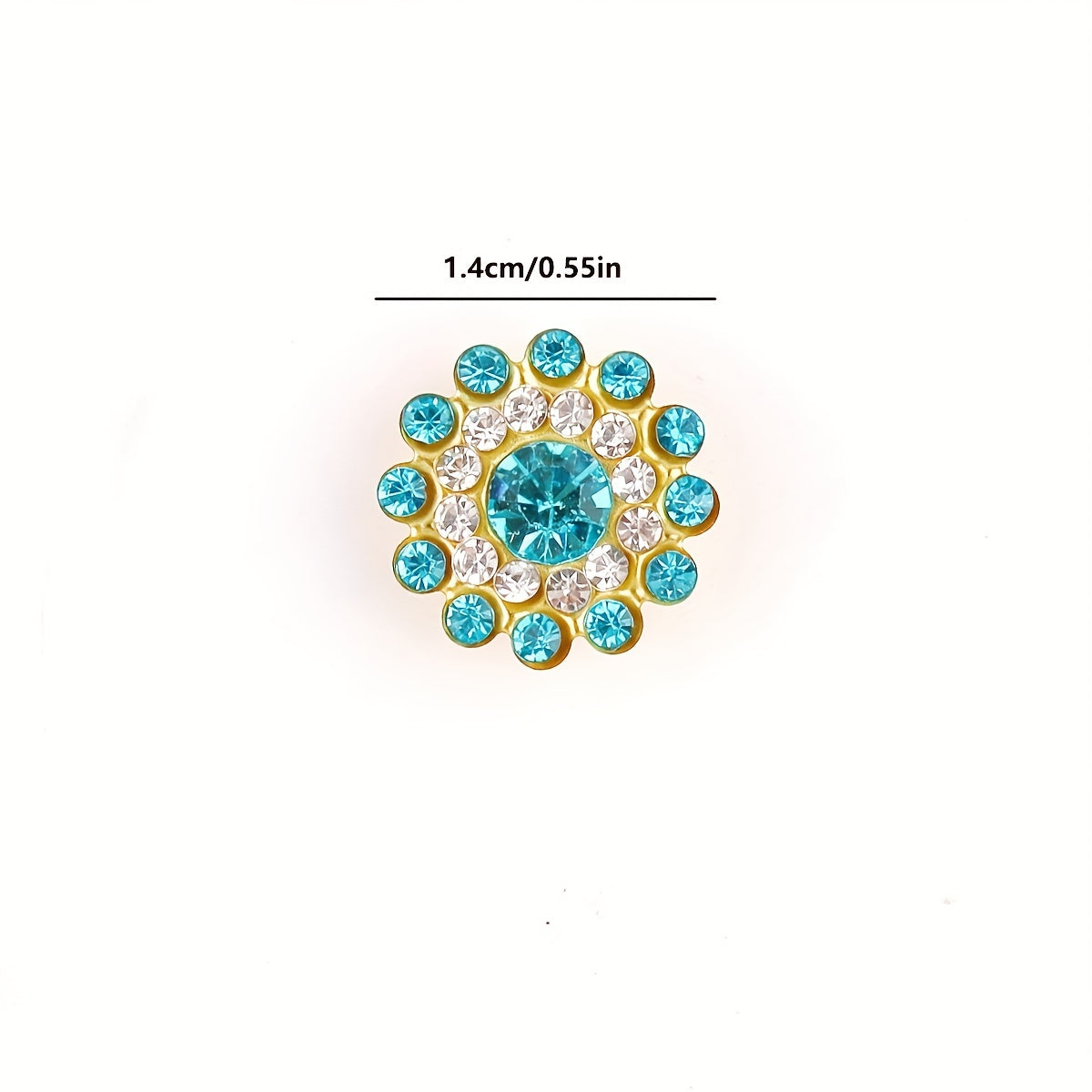 50pcs Flower Glass Rhinestones Golden Base Sew On Beads DIY