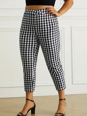 Plaid Print High Rise Crop Leggings