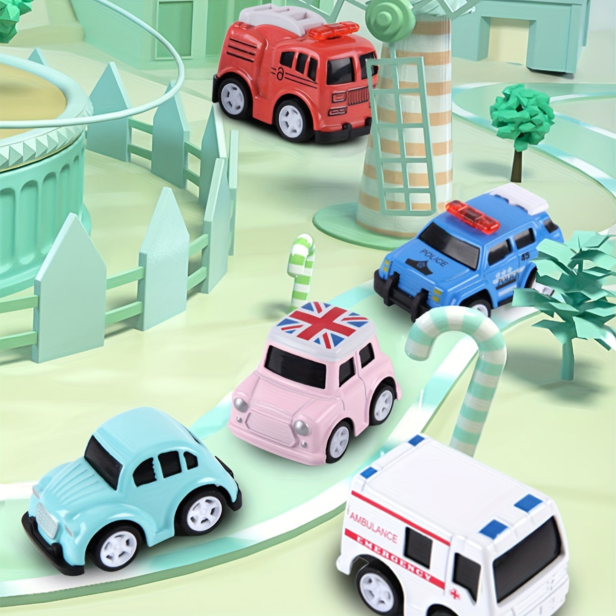 12pcs Alloy Car Model Cartoon Toy Car Alloy Model Sports Car