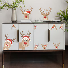 Christmas Reindeer Wall Decal Happy Cartoon Reindeer Wall Mural