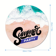 Summer Party Round Mouse Mat Mouse Pad 7.87 X 7.87 X 0.1inch