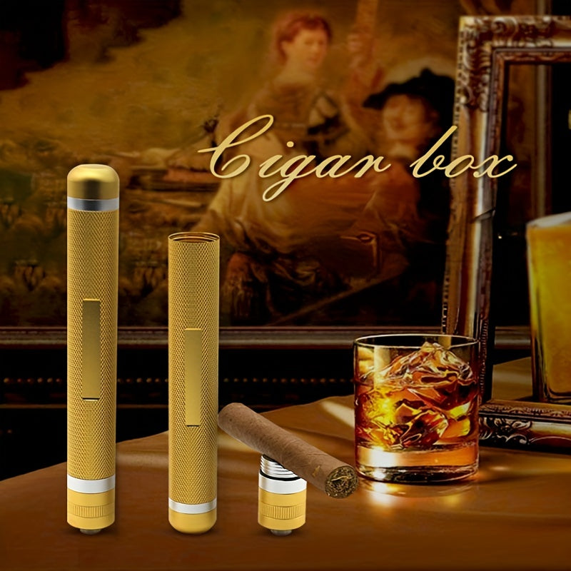 Stainless Steel Cigar Moisturizing Tube Box Holder