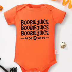 Halloween Baby Onesies Letter Print Crew Neck Style Baby Bodysuits