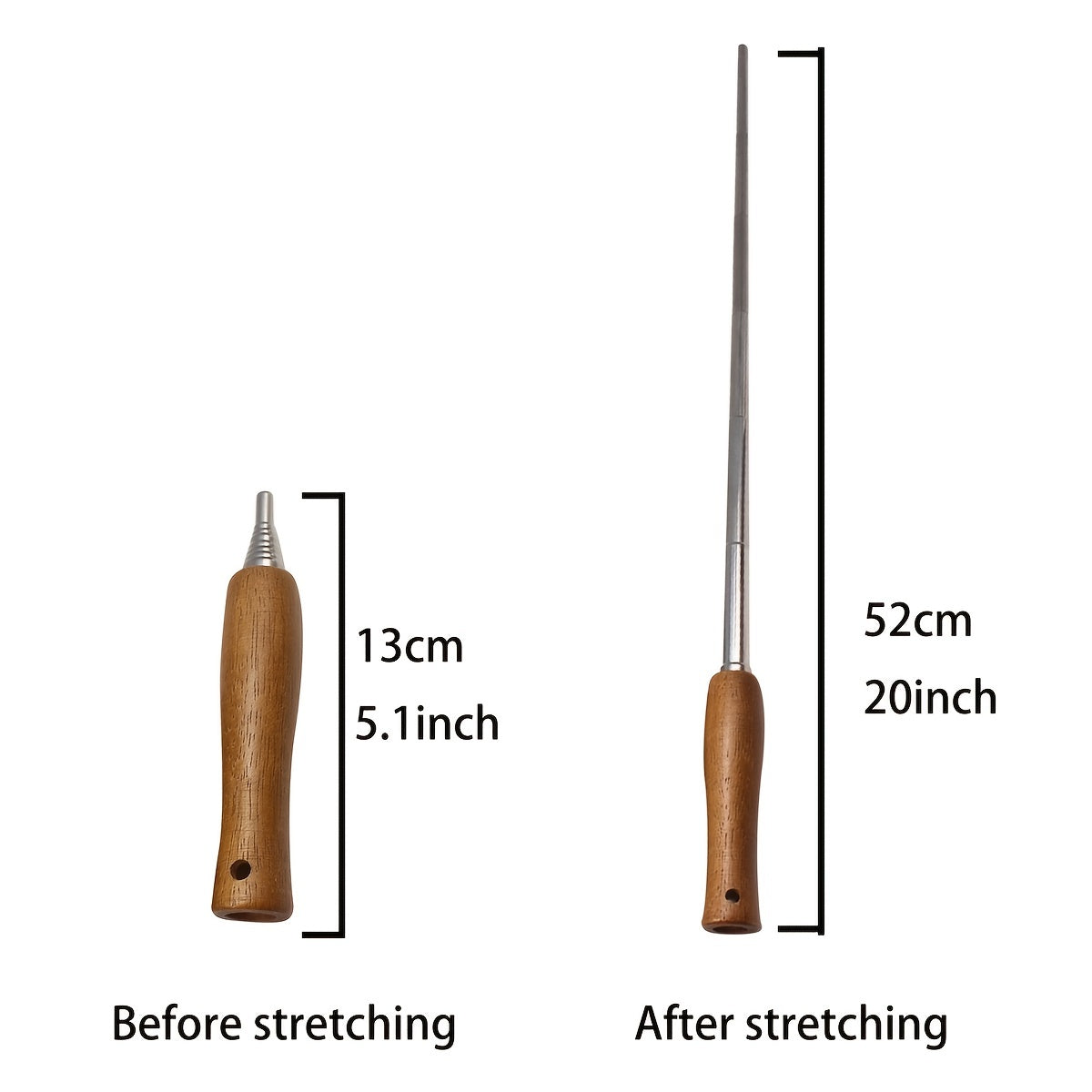 Wood Handle Stainless Fire Blow Tube Retractable Lanyard