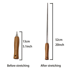 Wood Handle Stainless Fire Blow Tube Retractable Lanyard