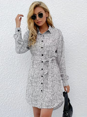 Button Front Long Sleeve Dress Women's Clothing