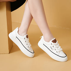 Women's Letter Pattern Lace-up Skate Shoes Soft Sole Athletic Sneakers
