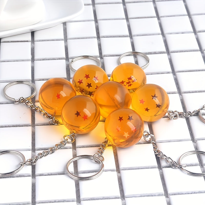 7pc Anime 7 Stars Crystal Balls Keychain Set for Car Hanging