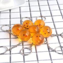 7pc Anime 7 Stars Crystal Balls Keychain Set for Car Hanging