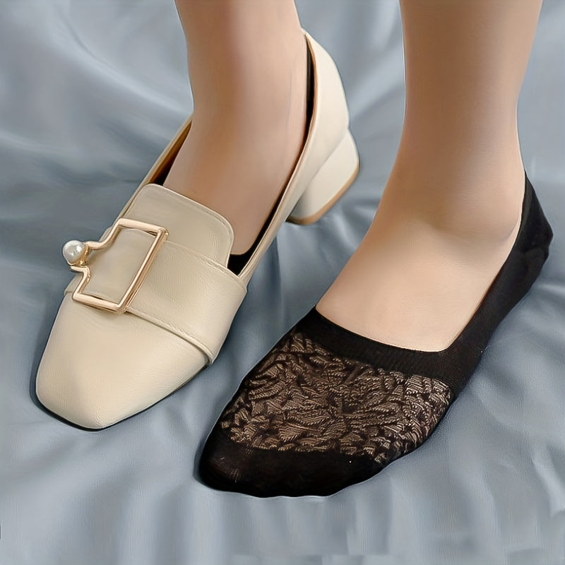 9 Pairs Floral Lace Ankle Socks Lightweight & Breathable Low Cut Invisible Socks