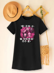 Halloween Grim Reaper Print Tee Dress