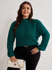 Solid Long Sleeve High Neck Knitted Jumper