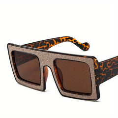 Oversized Flat Top Sunglasses Square Frame Glasses UV400