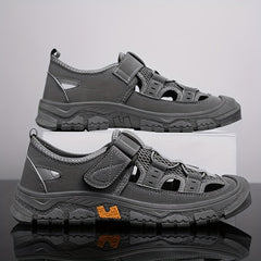 Men's Hook Loop Fastener Sandals Durable Non Slip Outdoor Hiking Beach Shoes