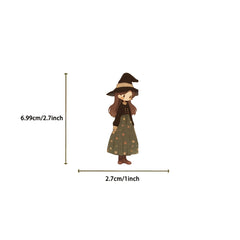 50pcs Cartoon Witch Adhesive Stickers for Laptop Water Bottle Luggage