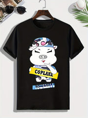 Men's Pig Print T-shirt Active Stretch Tee