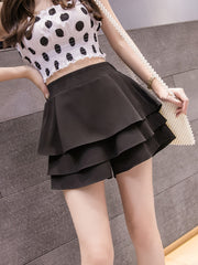 High Waist Ruffle Trim Skirts for Women