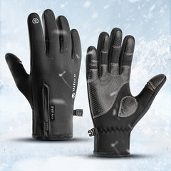 Outdoor Cycling Fishing Gloves Velvet Lined Warm Waterproof Windproof Gloves
