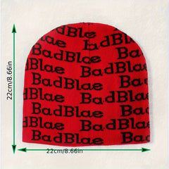 Winter Letter Printed Warm Hat Windproof Ear Protection Knitted Beanie