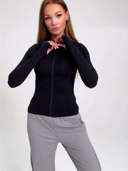 Seamless Women's Sports Jacket Slim Fit Stretchy Comfort Long Sleeve