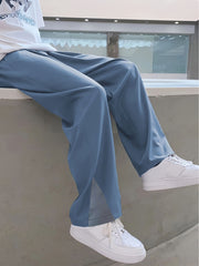Men's Casual Solid Loose Fit Pants For Spring Summer
