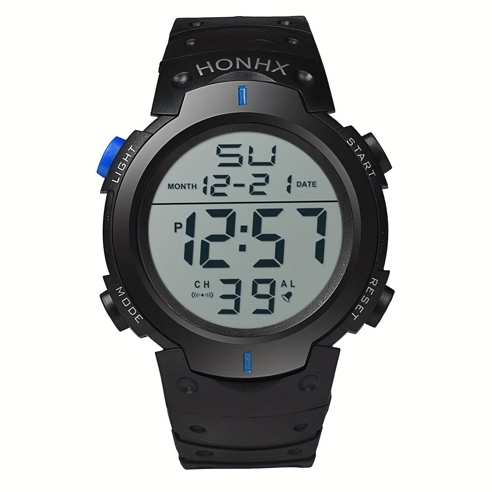 Teen Sports Watch w/Digital Display Alarm Stopwatch Light Mode PVC Band