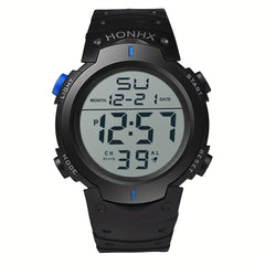 Teen Sports Watch w/Digital Display Alarm Stopwatch Light Mode PVC Band