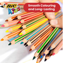 Kids Evolution Stripes Colouring Pencils Assorted 18 Pack