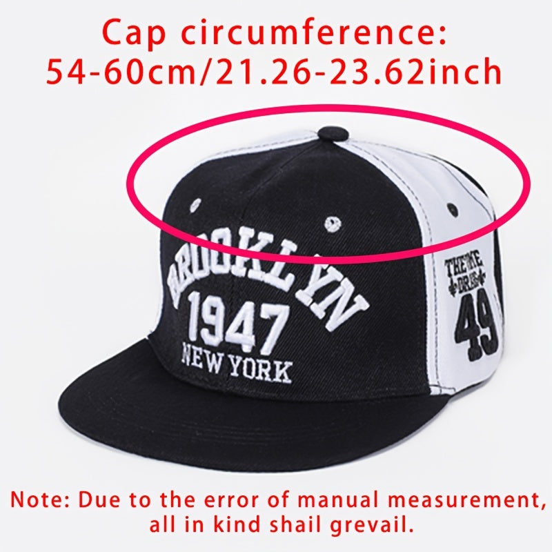 Brooklyn York Pattern Hip Hop Snapback Cap Streetwear Flat Brim Baseball Cap