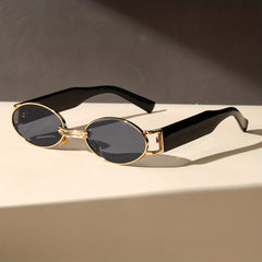 Oval Metal Frame Vintage Sunglasses