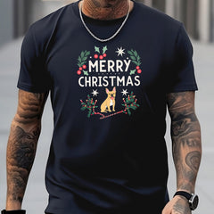 Men's Dog Pattern Shirt Casual Crew Neck Short Sleeve Tee Top
