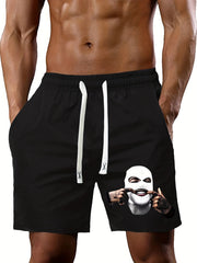 Grimace Print Men's Drawstring Shorts Summer Clothing