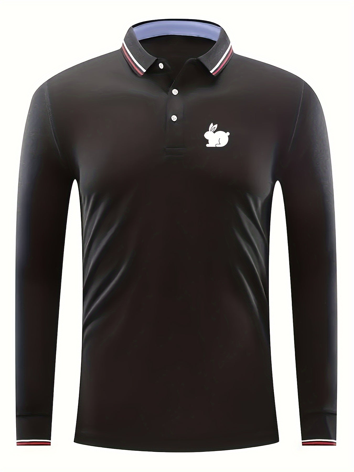 Men's Long Sleeve Rabbit Print Lapel Sports Shirt For Spring Fall Winter