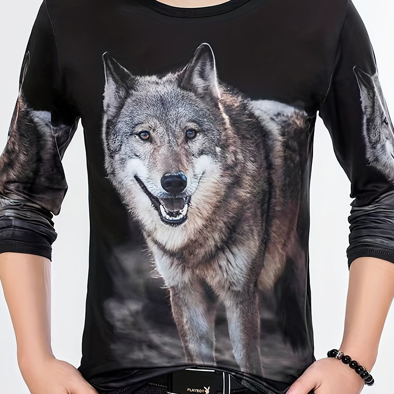 Wolf 3d Print Men's Graphic Sweatshirt for Autumn Winter