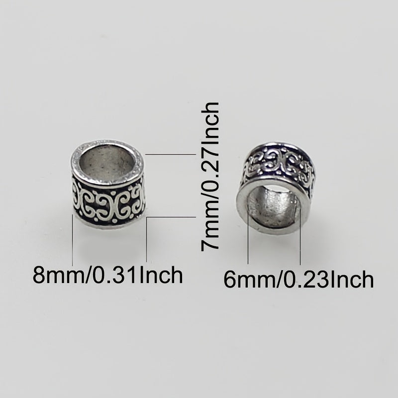 10PC Vintage Round Dreadlock Separator Beads DIY Jewelry Accessories