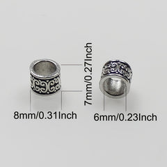 10PC Vintage Round Dreadlock Separator Beads DIY Jewelry Accessories