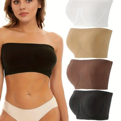 4pcs Bandeau Bras Soft Stretch Everyday Women's Lingerie
