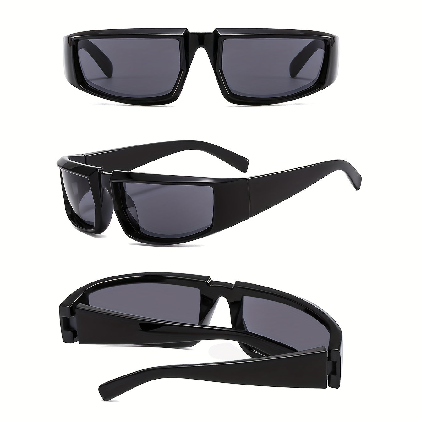 Y2K Future Tech Sense Silver Hip Hop Bungee Men's Sunglasses