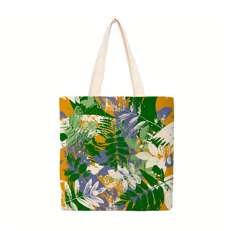 Tropical Plant Flowers Printed Reusable Grocery Bags