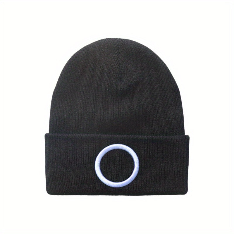 Round Embroidery Knitted Hat and Handsome Acrylic Knit Hat for Men
