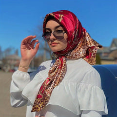 Square Scarf Classic Print Bandana Hijab Casual Shawl Head Wraps T
