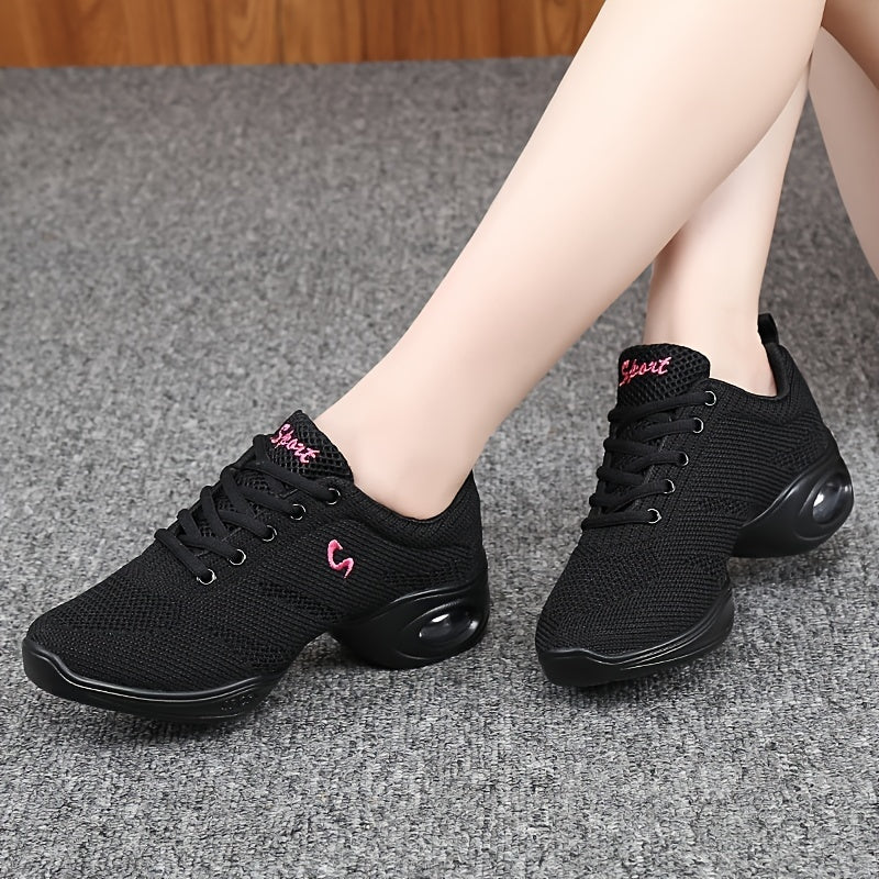 Arch Support Non Slip Dance Shoes Mesh Breathable Comfortable Flying Woven Shoes
