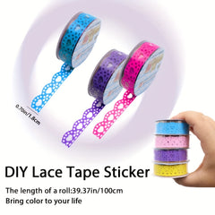 12 Rolls Washi Tape Lace Pattern Decorative Masking Tape Set