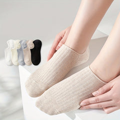 5 Pairs Soft & Lightweight Low Cut Ankle Socks for Women