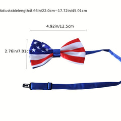 Flag Bow Tie Adjustable Pre Tied Neckwear Patriotic Bowties For Men