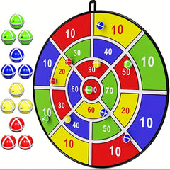 Kids Dart Board Set with 12 Sticky Balls - Indoor Outdoor Fun Game for Ages 3-12